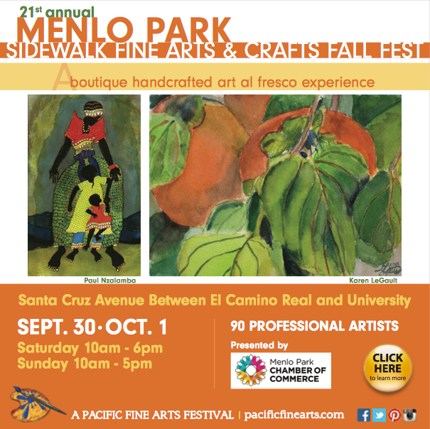 Menlo Park Sidewalk Fine Arts & Crafts Fall Fest this weekend!