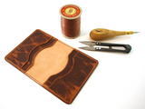 HORIZ Flip Wallet - a handmade camel leather card wallet Slim Card Wallet - KAMEL
