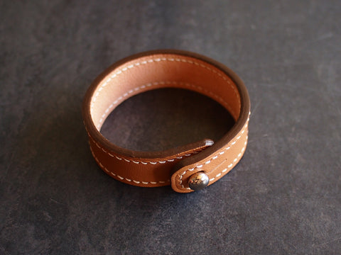 Leather Bracelet - handstitched & fully lined Leather Accessory - KAMEL