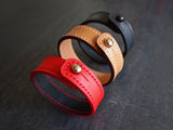 Leather Bracelet - handstitched & fully lined Leather Accessory - KAMEL